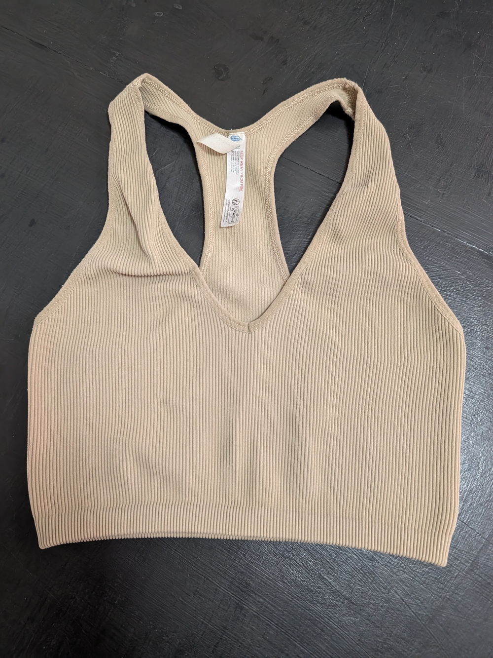 FP Movement by Free People Ribbed Racerback Crop Top - Tan